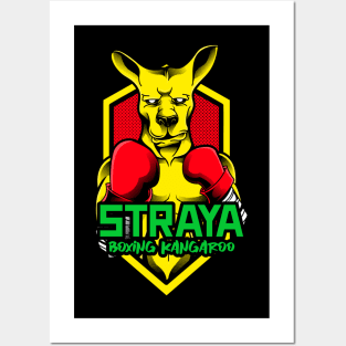 Straya Boxing Kangaroo Posters and Art